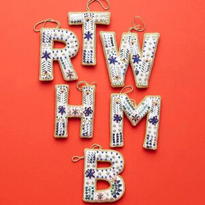 Anthropologie Zardozi Monogram Ornament Letter M